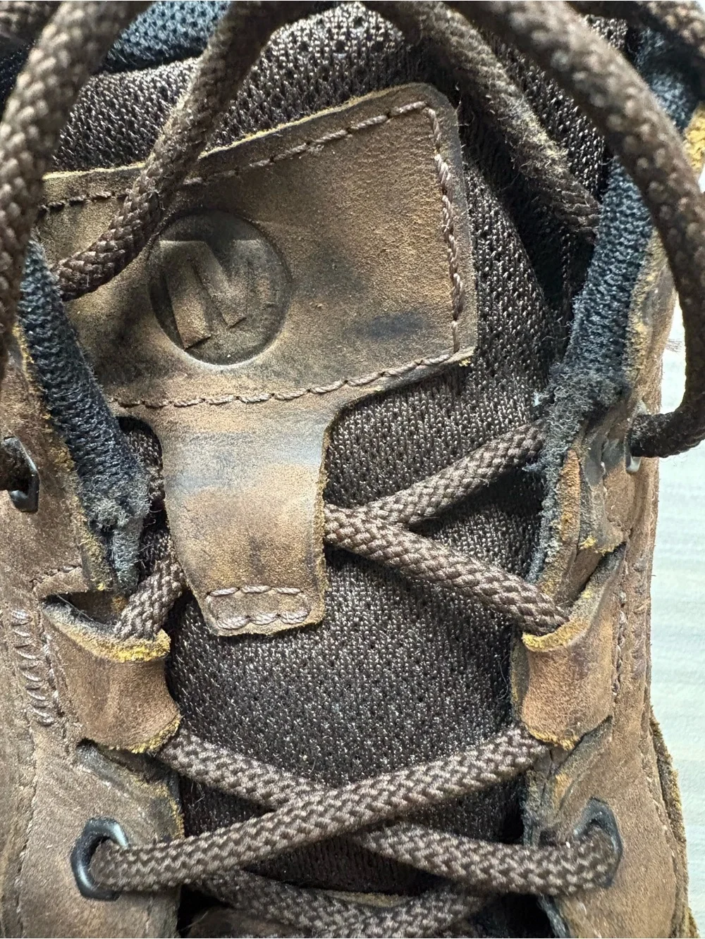 Merrell Moab Adventure Brown Leather Lace-Up Hiking Sneakers